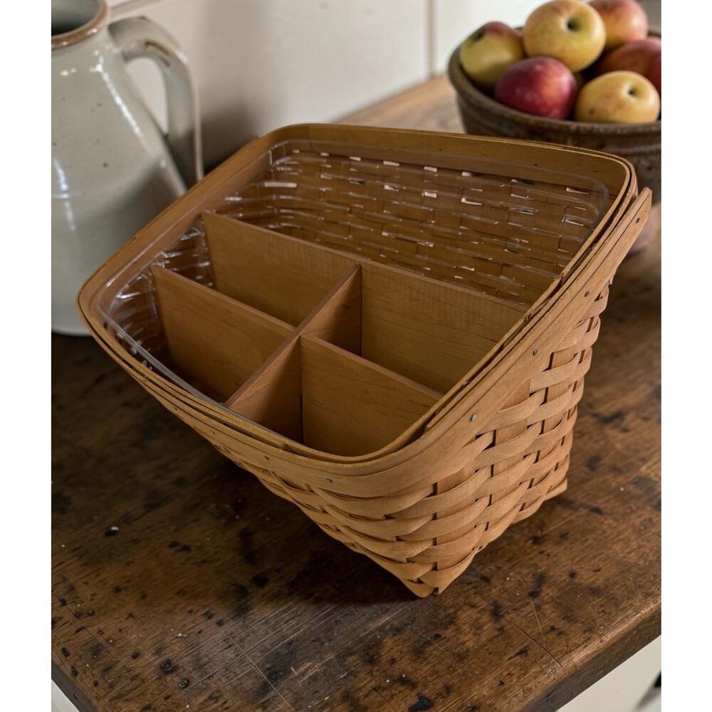 Longaberger Large Desktop Organizer Basket, Protective Liner & Dividers 2007 VTG